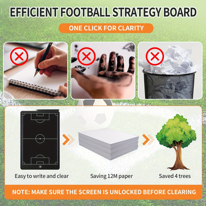 16-Inch Electronic Coach Tablet for Soccer & Basketball - Dual-Sided Field Layout