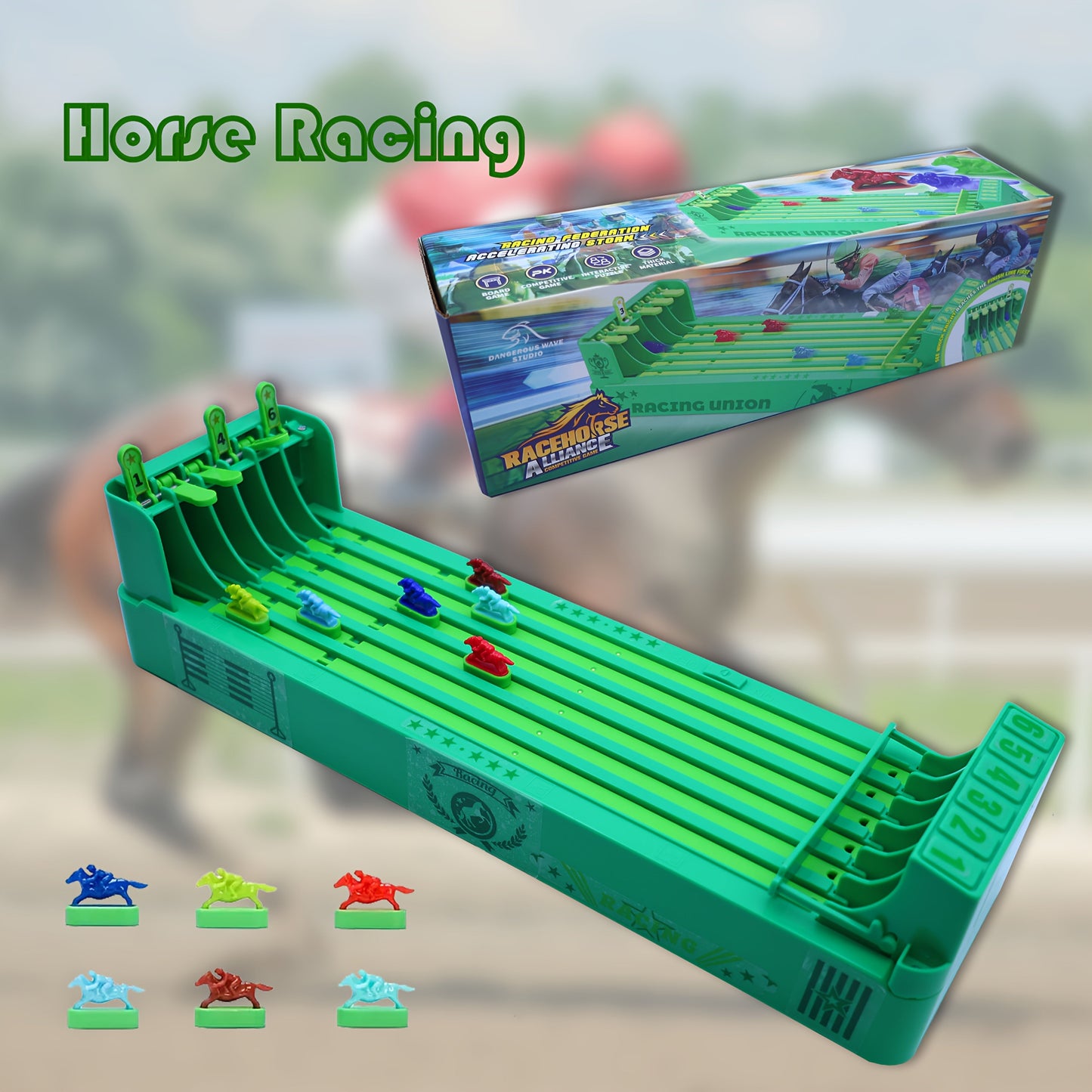 Racing Union Six-Horse Track Game - Exciting Family Fun & Perfect Holiday Gift