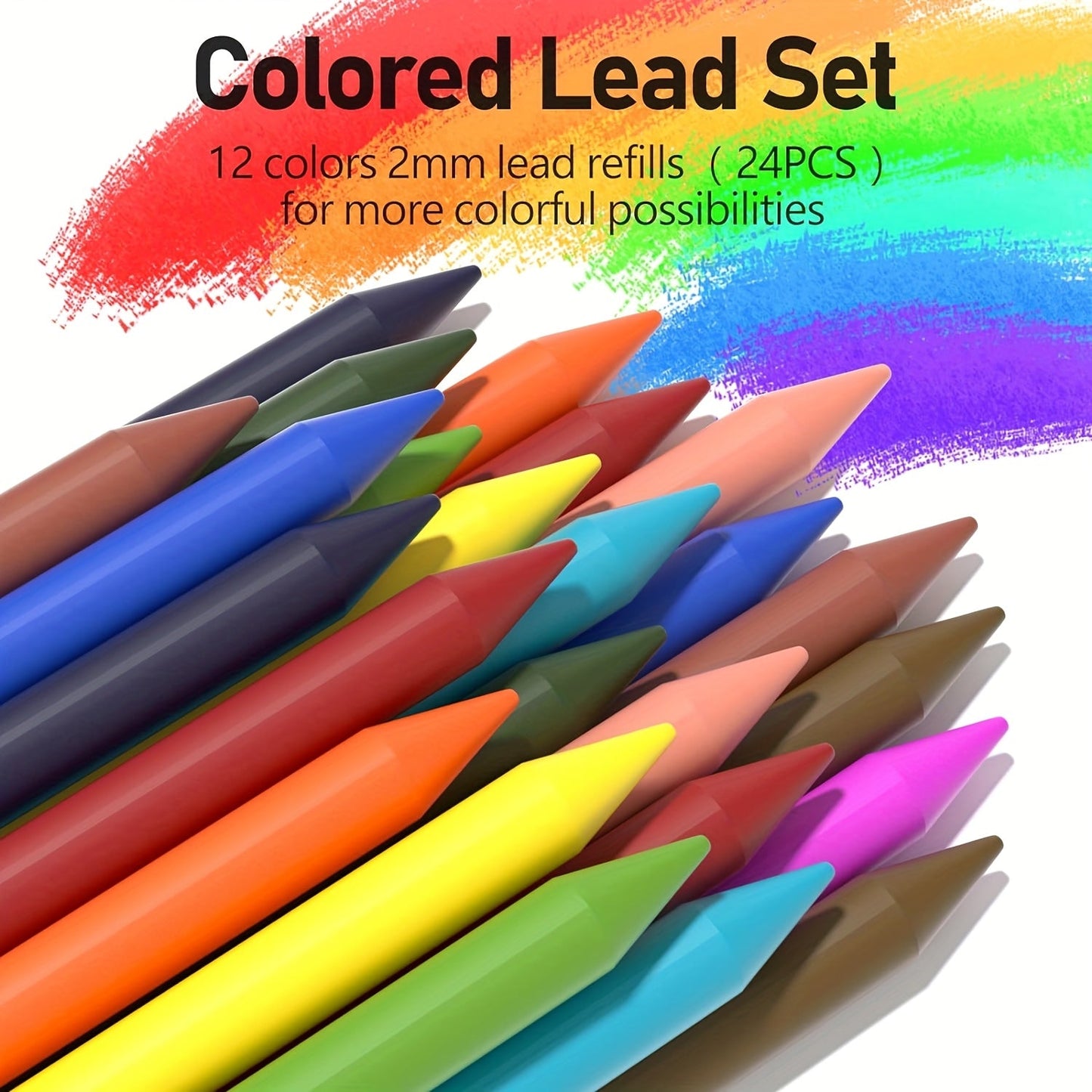Art Mechanical Pencil Set - 25pcs with Case, 0.5, 0.7, 0.9mm & 2mm Lead Holders