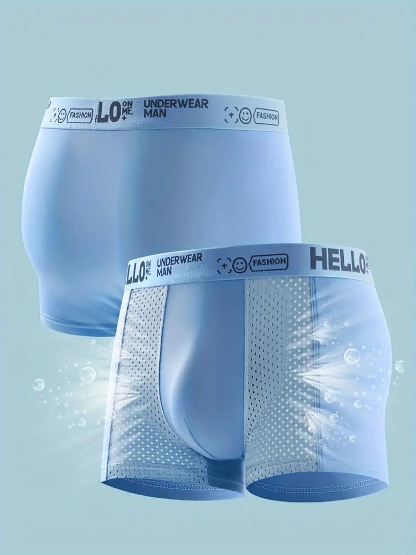 Men's Creative Ice Slippy Fiber Boxer Briefs 4-Pack - Breathable Mesh Fashion