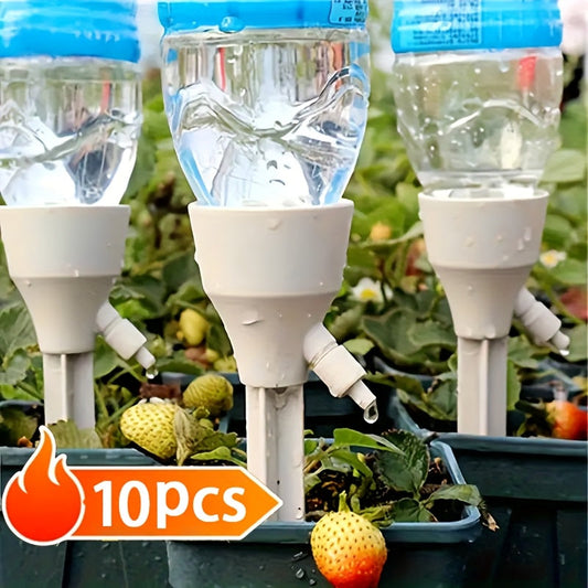 10pcs Adjustable Flow Self-Watering Plant Stakes - Universal Fit for Indoor & Outdoor Use