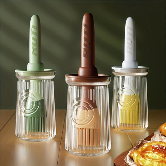 Silicone Oil Brush with Bottle - High Temperature Resistant, Ideal for BBQ & Cooking