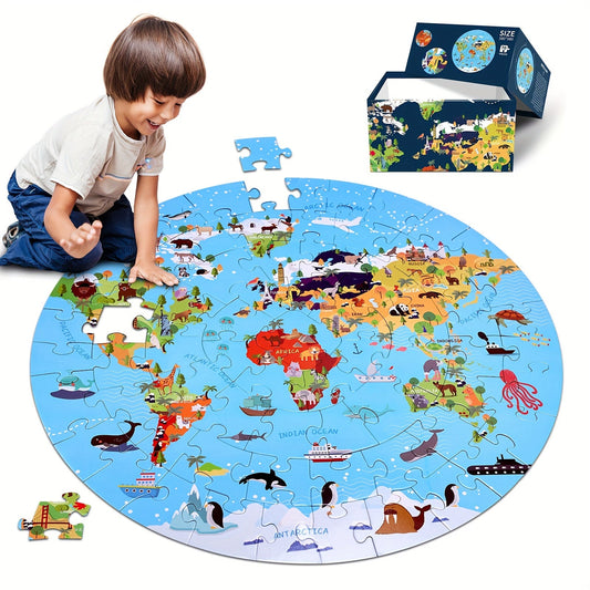 70pcs Animal Floor Puzzle – Educational Circular Design with Vibrant Patterns – Durable and Ideal for Early Learning & Family Interaction
