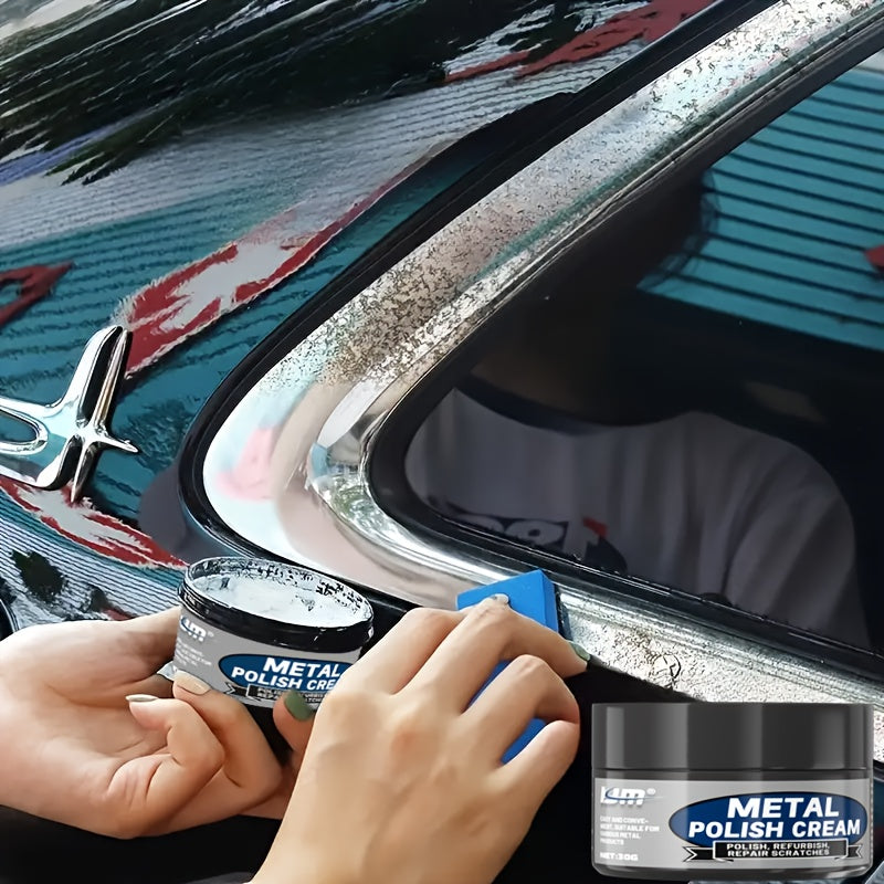 KJM Multi-Purpose Metal Polish & Repair Cream - Scratch Remover & Oxidation Protector for Chrome, Stainless Steel, Aluminum - Auto Detailing
