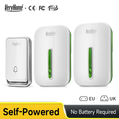 VeryHome Wireless Doorbell - Smart, Waterproof, Self-Powered, Long Range