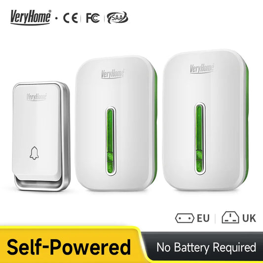 VeryHome Wireless Doorbell - Smart, Waterproof, Self-Powered, Long Range