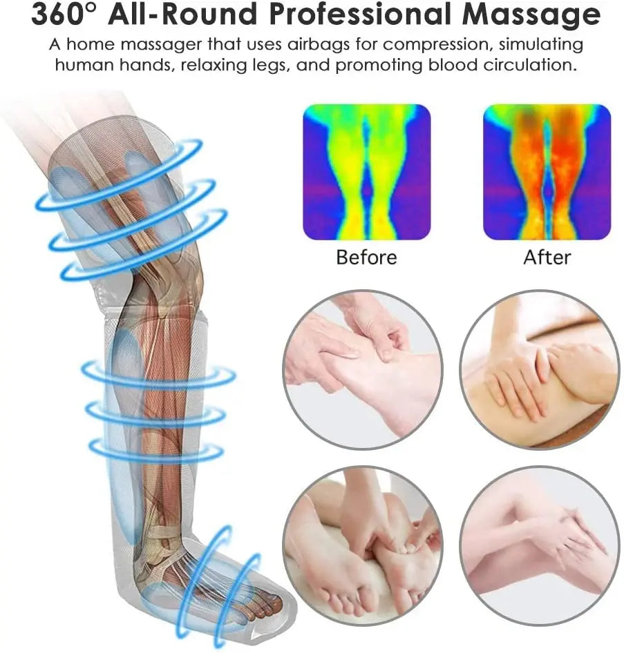 360° Air Pressure Leg Massager for Blood Circulation & Relaxation