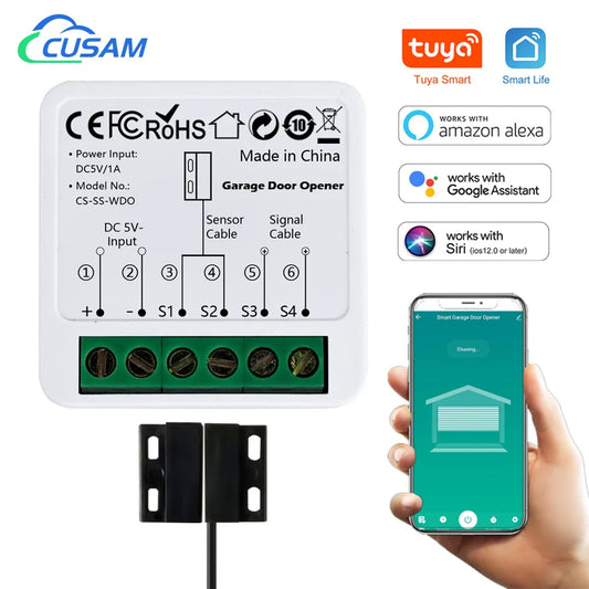 Tuya Smart Garage Door Opener - Compatible with Alexa, Google Home & Siri