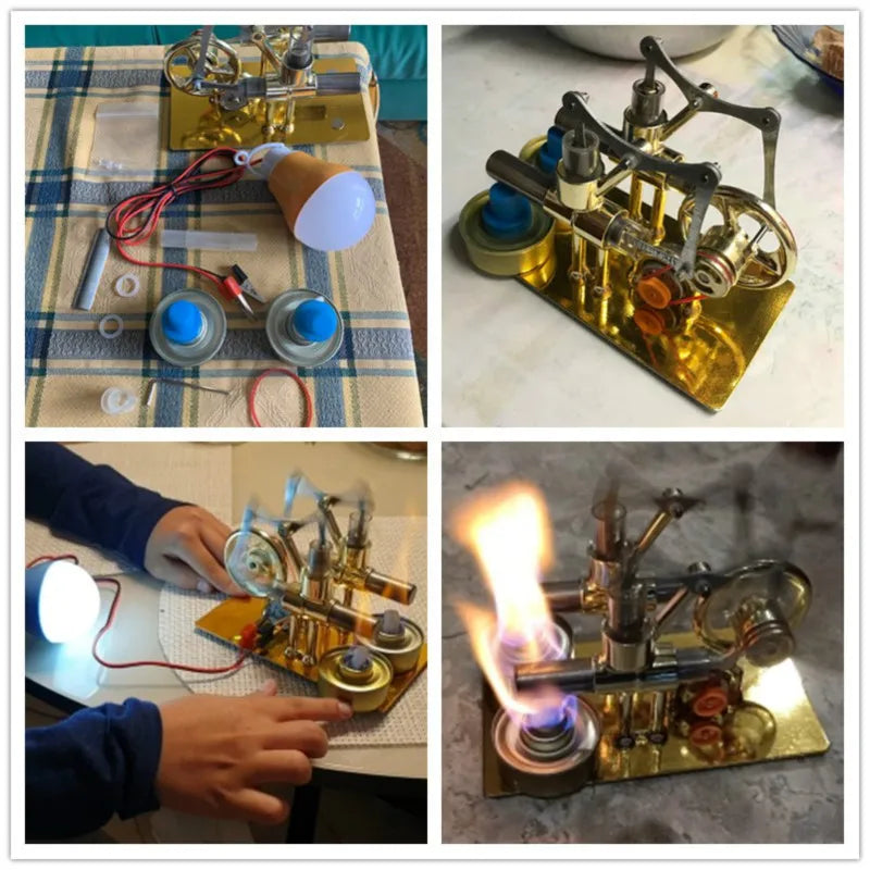 Stirling Engine Model - Educational DIY Steam Power Experiment Tool