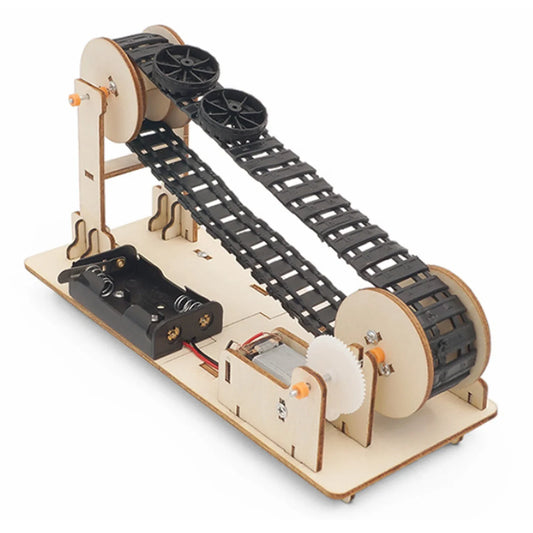 3D Wooden Electric Conveyor Belt Puzzle Model Kit | STEAM DIY for Kids & Adults