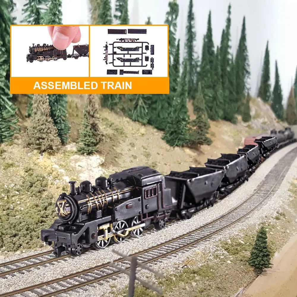 9pcs Mini Train Model Set - High-Speed Rail Steam Locomotive Collection