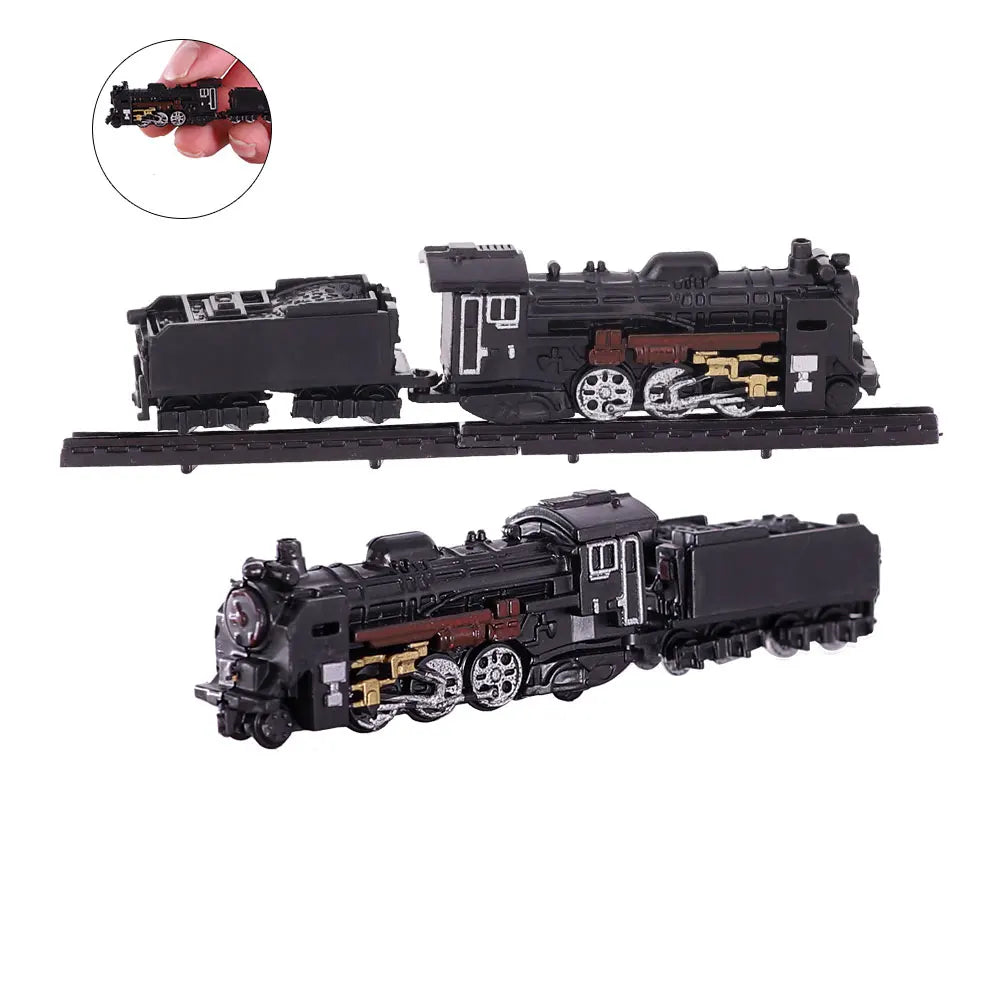 9pcs Mini Train Model Set - High-Speed Rail Steam Locomotive Collection