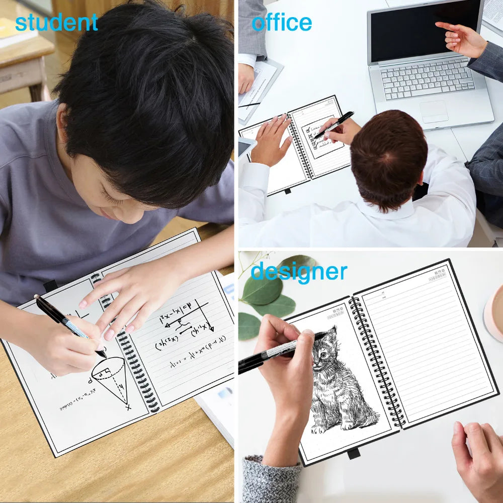 Smart Reusable Erasable Notebook - Eco-Friendly, Cloud-Connected Note Pad