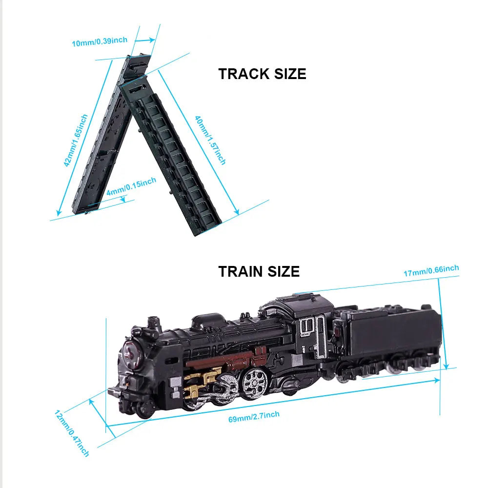 9pcs Mini Train Model Set - High-Speed Rail Steam Locomotive Collection