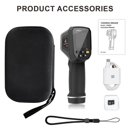 UWEI Infrared Thermal Imager Handheld Thermal Imaging Camera USB Rechargeable 8GB Card Color Display 0.01-1 Emissivity Carry Box