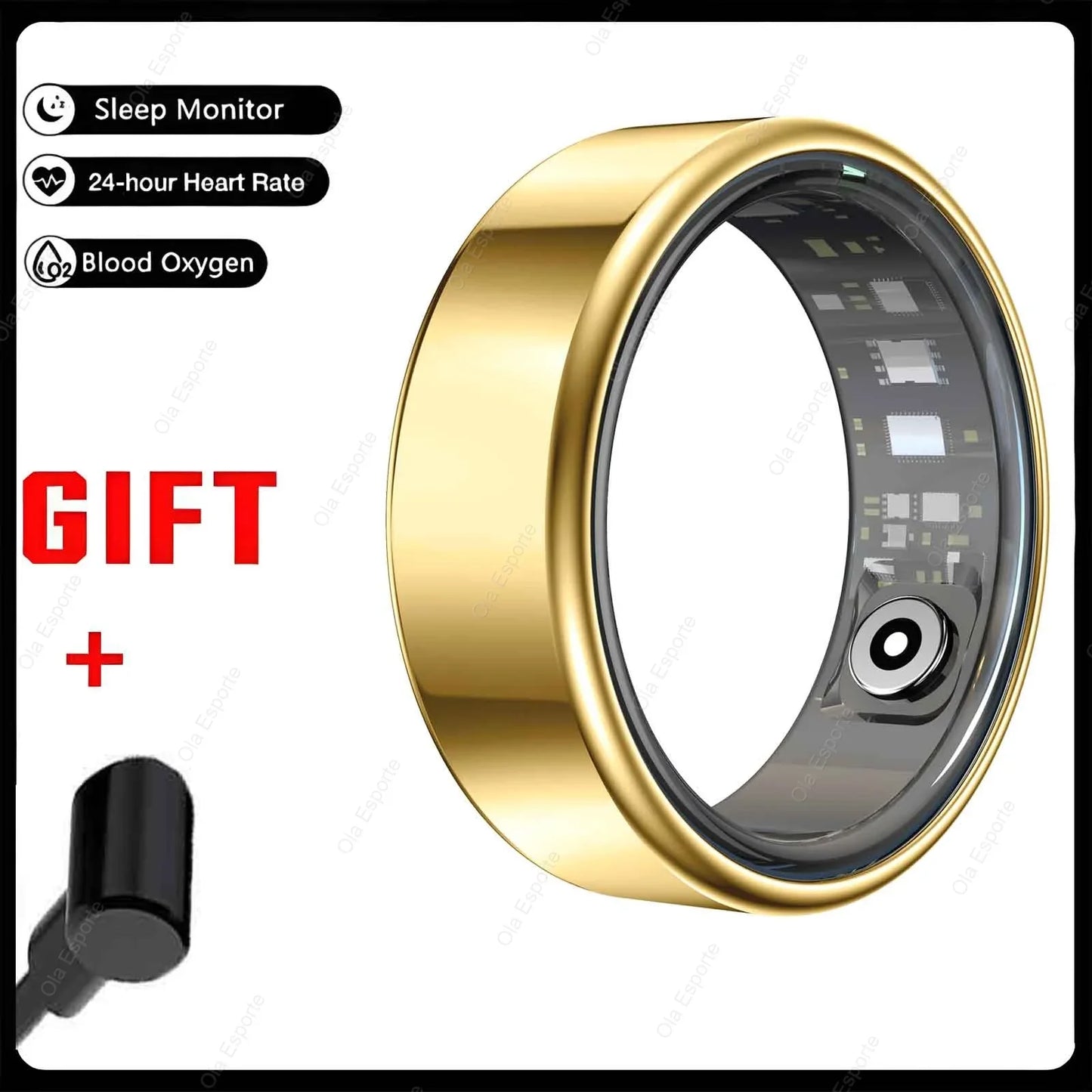 Smart Ring with Heart Rate, Sleep Monitoring & Multiple Sports Modes - Waterproof Fitness Ring