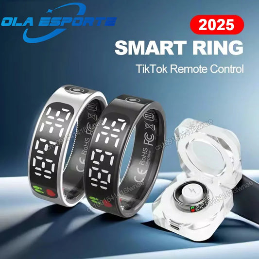 Smart Ring with Display, Health Monitor & Waterproof Features for Xiaomi & Samsung