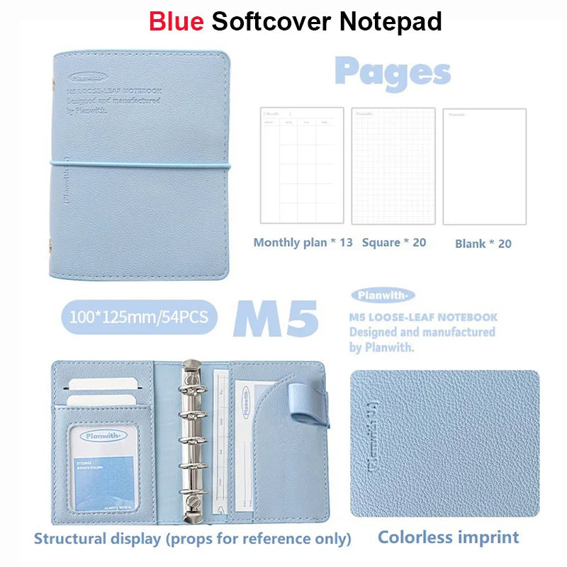 Planwith M5 Binder Notebook Set with Versatile Gel Pens and Flipchart Notepad