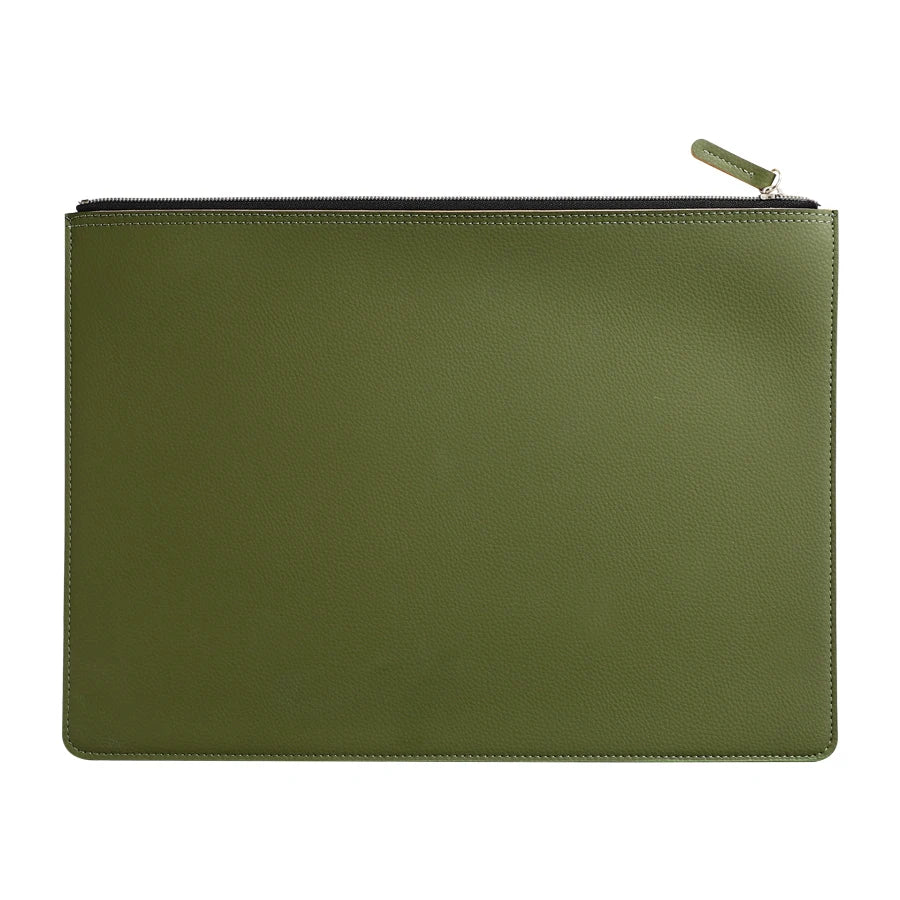 Premium Leather A4 Document Organizer & Business Portfolio with Zipper