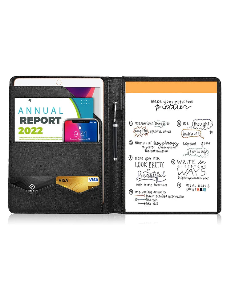 Multifunctional A4 Conference Folder | Leather Document Organizer 2024