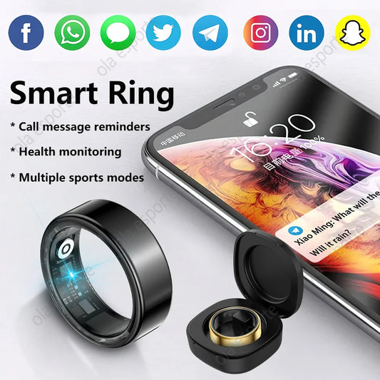 Smart Ring with Heart Rate, Sleep Monitoring & Multiple Sports Modes - Waterproof Fitness Ring
