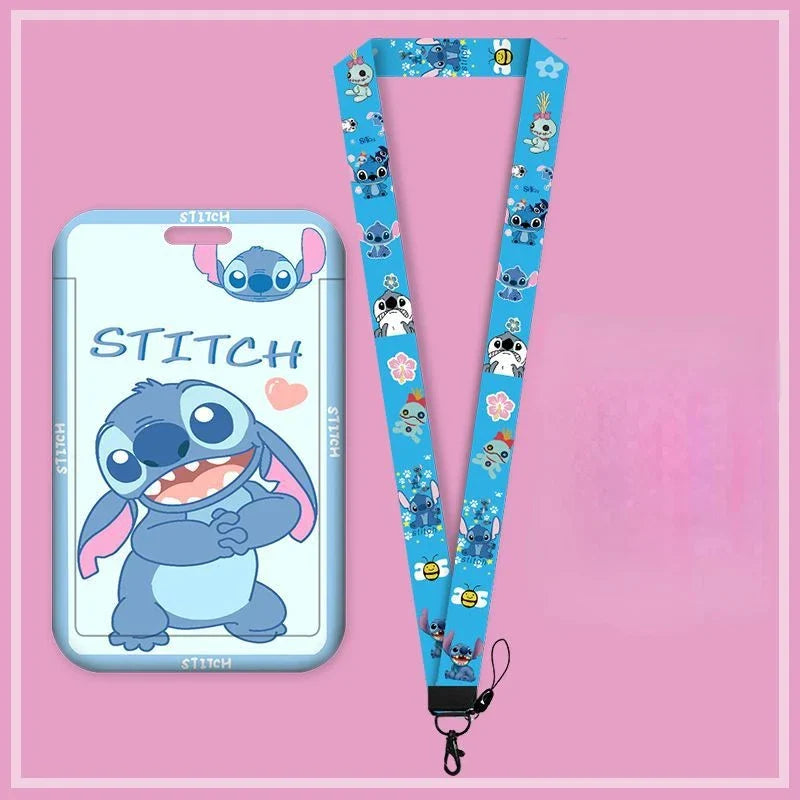 Disney Anime Kawaii Stitch Badge Holder & Lanyard for Kids