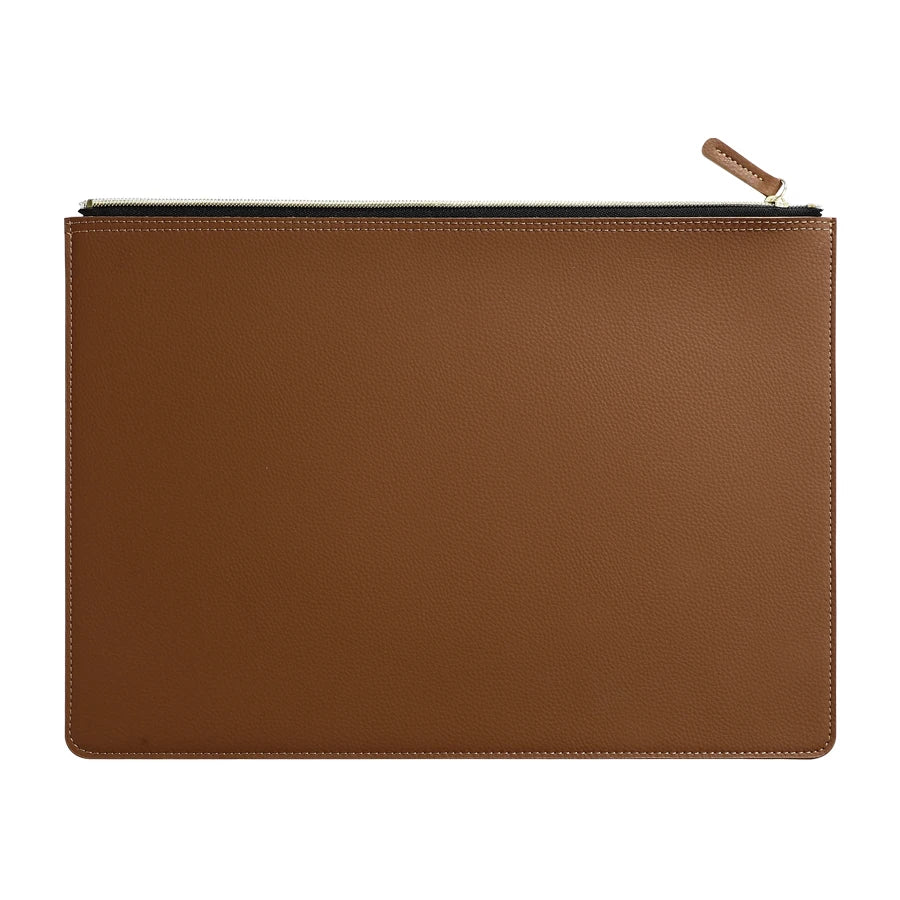 Premium Leather A4 Document Organizer & Business Portfolio with Zipper