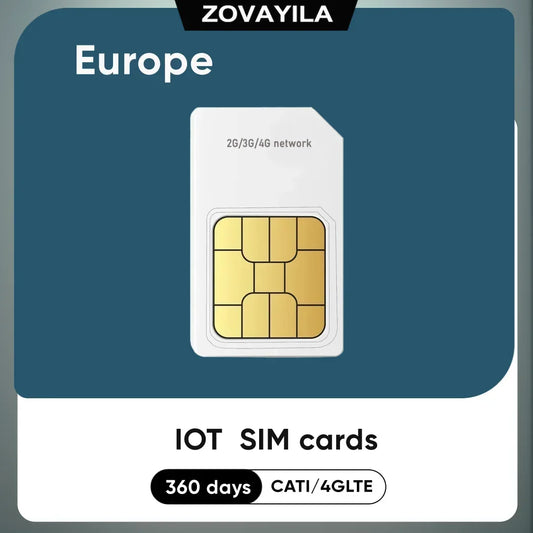 4G GPS Tracker SIM Card – 360MB Data, 365 Days Europe Roaming for IoT Devices