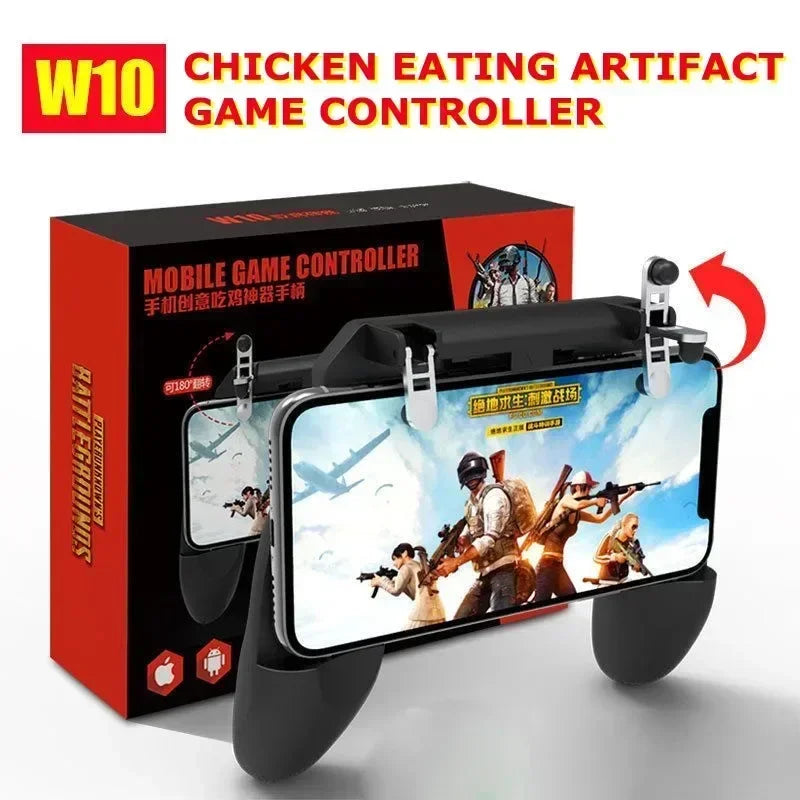 Mobile Phone Gaming Controller W10 for PUBG - Universal Gamepad for iPhone & Android