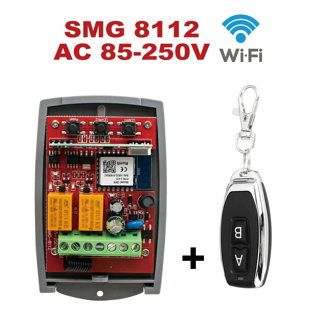Tuya Universal Smart Wifi Garage Door Controller - 2CH 433MHz Remote Control