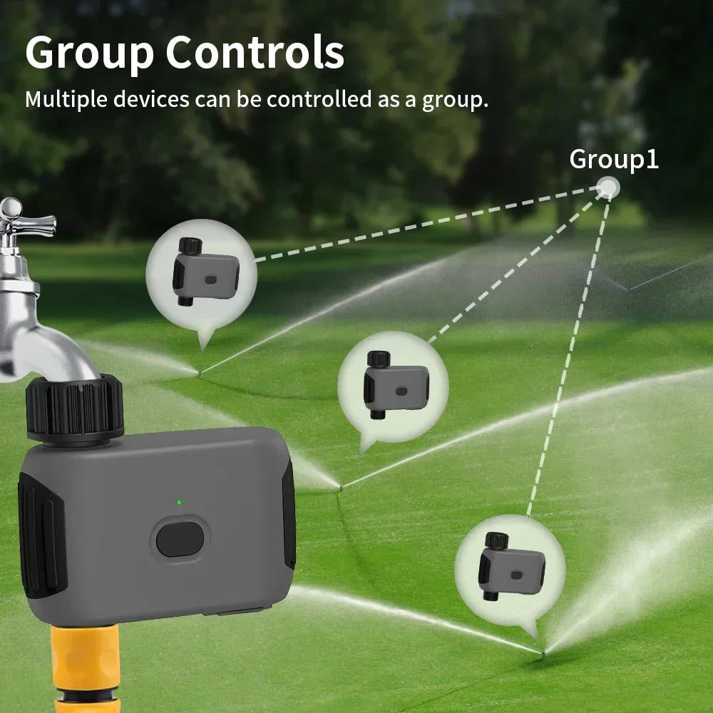 Smart Tuya Bluetooth Garden Water Timer - Alexa Compatible, Rain Delay, Automatic Irrigation