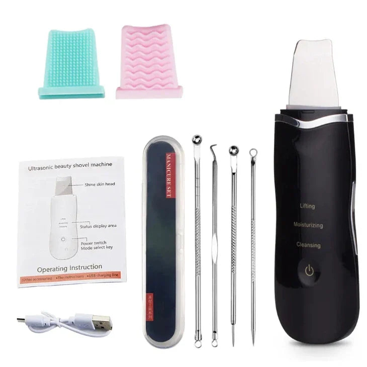 Electric Ultrasonic Skin Scrubber - Blackhead Remover & Facial Lifting Tool