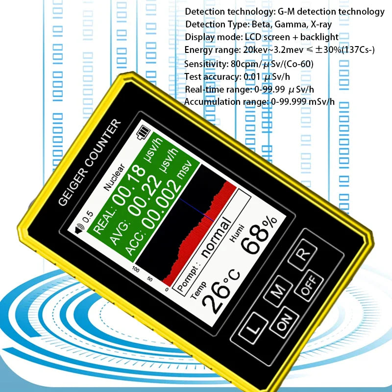 BR-9C-XR-3 Pro Handheld EMF Geiger Counter & Radiation Detector