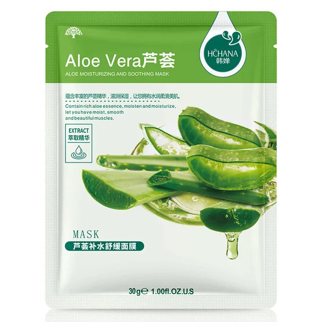 30pcs Natural Plant Facial Masks - Moisturizing, Oil Control & Anti-Aging