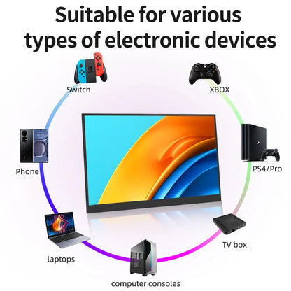 14.1 Inch Touch Screen Portable Gaming Monitor 100% sRGB, 400cd/m², HDR10