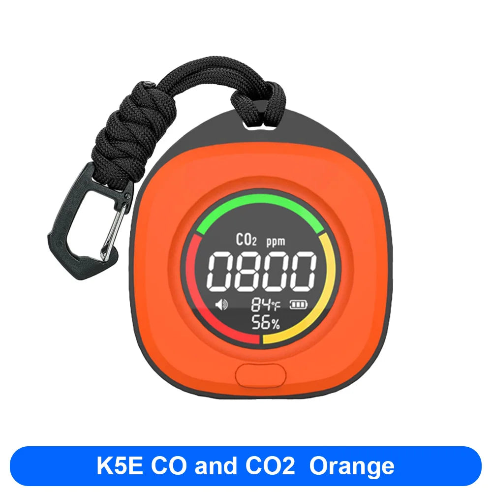 4-in-1 Carbon Monoxide Detector Accurate detection LED Screen Portable Travel Rechargeable CO and CO2 Detector with alarm sound