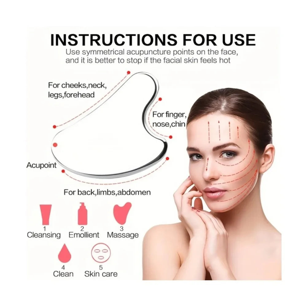 Ice Face Roller & Gua Sha Board Set - Facial Massage & Lifting Tools