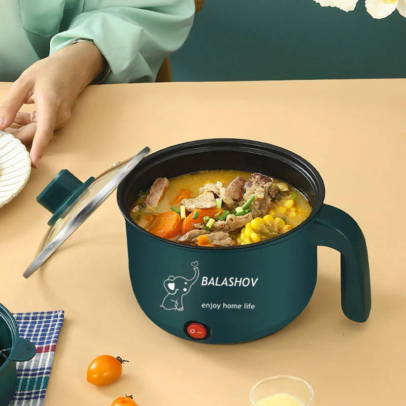 Compact Multifunction Electric Cooker for 1-2 People - Non-stick, 1.8L Capacity, 500W