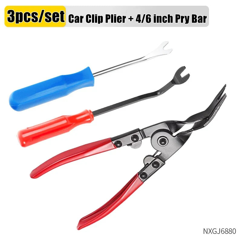 Auto Clip Pliers Car Fastener Trim Rivet Removal Tool Kit for Door Panel & Upholstery