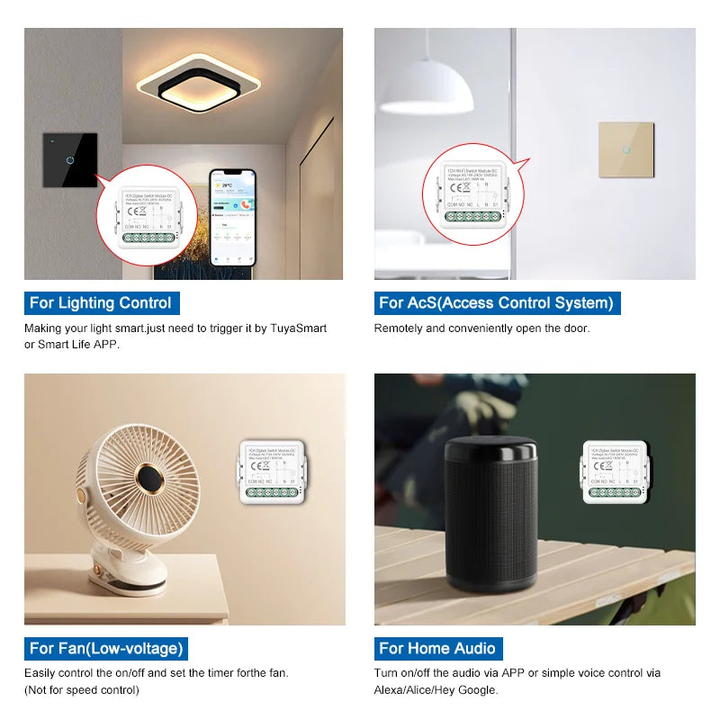 Smart Dry Contact WiFi & Zigbee Switch Module - Alexa & Google Home Compatible