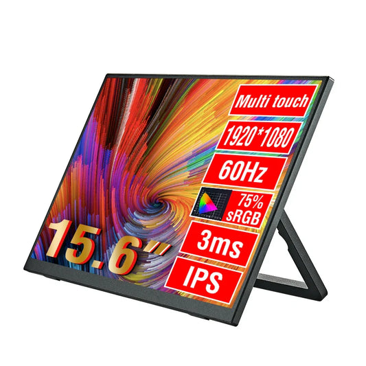 Anmite 15.6-Inch Portable Touch Monitor - 1080P HDR, Low Blue Light, Gaming & More