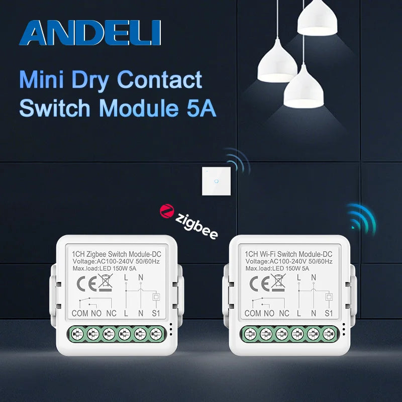 Smart Dry Contact WiFi & Zigbee Switch Module - Alexa & Google Home Compatible