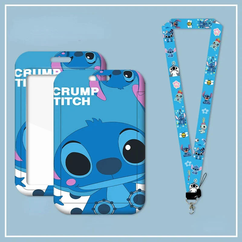 Disney Anime Kawaii Stitch Badge Holder & Lanyard for Kids