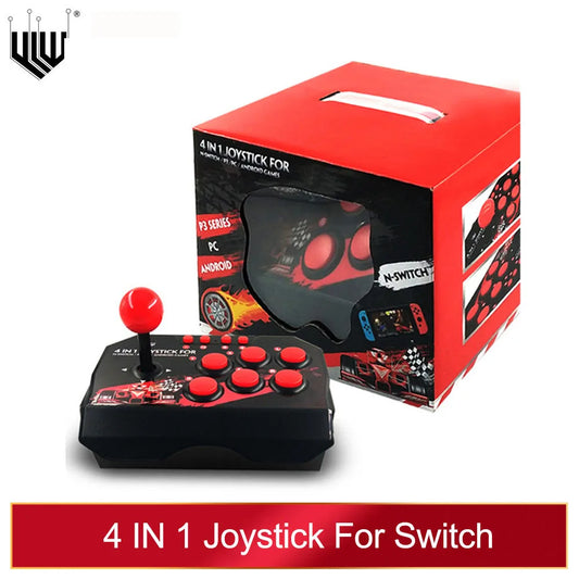 4 in 1 Retro Arcade Station Fighting Stick - USB Joystick Controller for PS3/Switch/PC/Android