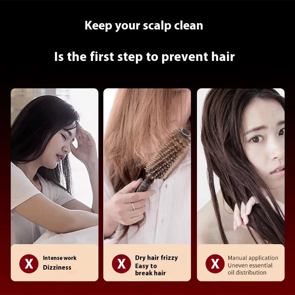 3 Modes Electric Vibration Massage Comb with Red Light for Hair Growth