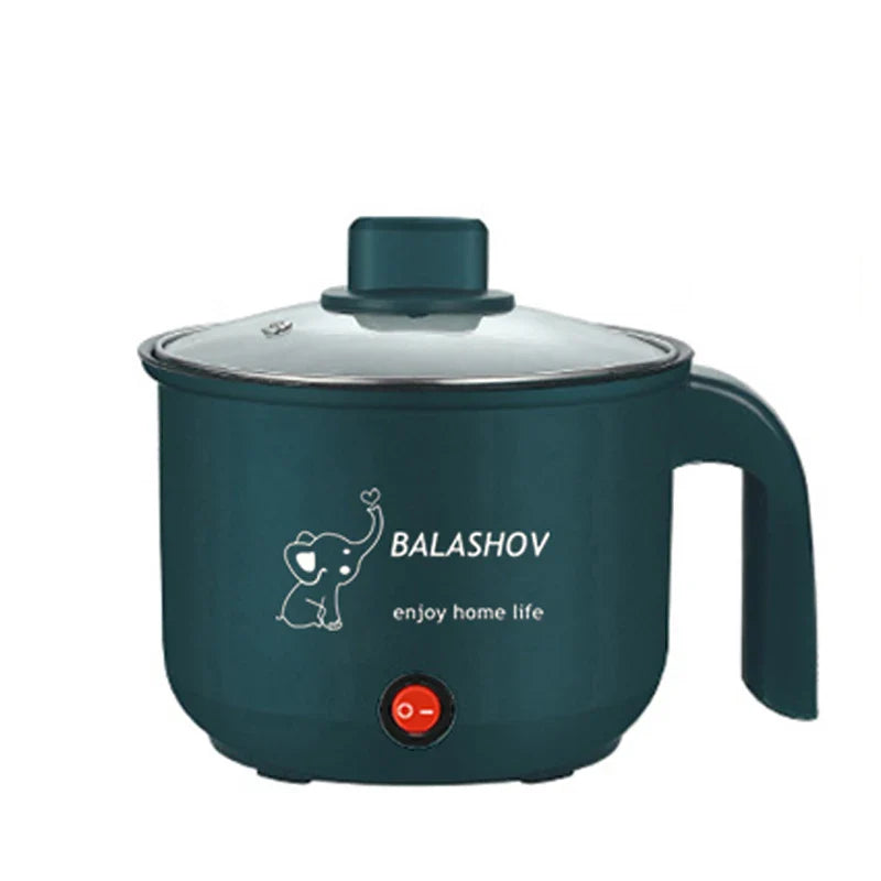 Compact Multifunction Electric Cooker for 1-2 People - Non-stick, 1.8L Capacity, 500W