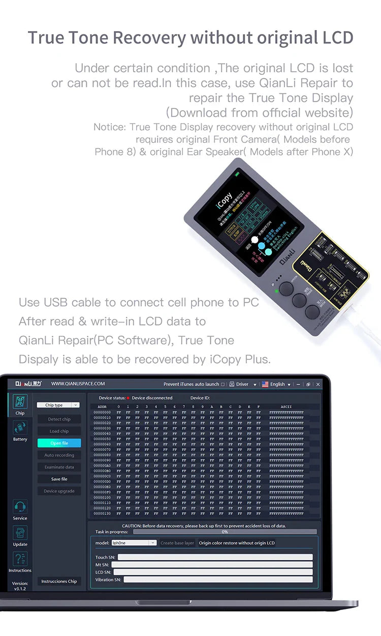 Qianli iCopy Plus 2.3v EEPROM Programmer for iPhone 7-12 Pro Max