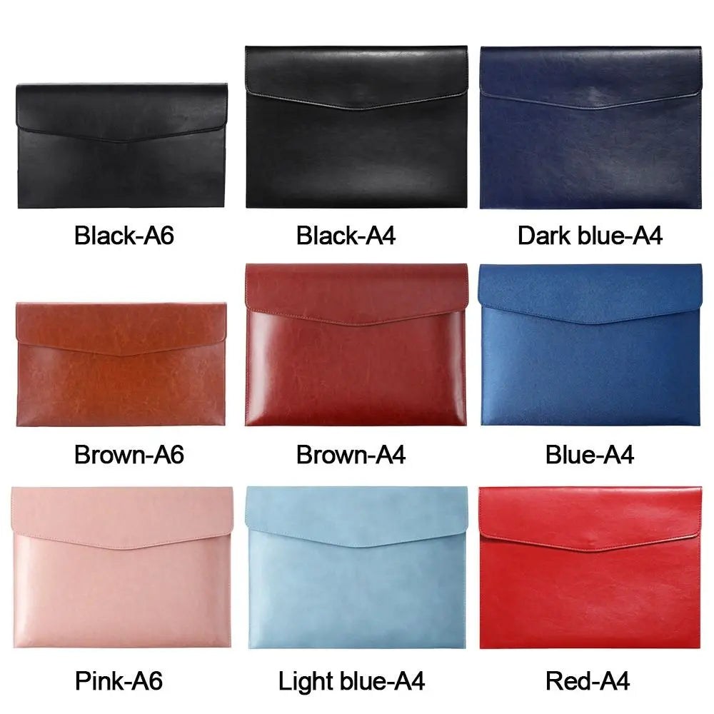 A4 A6 Leather Document Bag - Stylish & Durable Office Briefcase