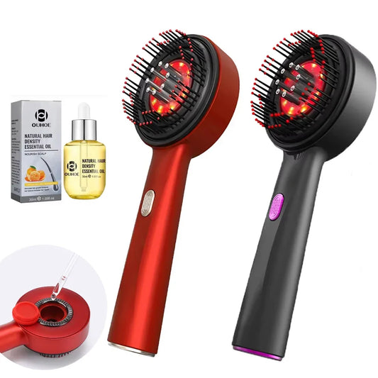 3 Modes Electric Vibration Massage Comb with Red Light for Hair Growth
