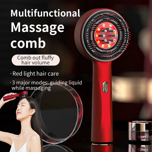 3-in-1 Electric Massage Comb with Red Light Therapy for Hair Growth